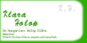 klara holop business card