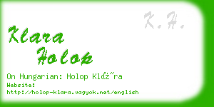 klara holop business card